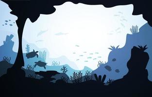 fauna selvatica pesce animali marini corallo oceano subacqueo illustrazione acquatica vettore