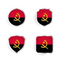 collezione di badge ed etichette del paese dell'angola vettore