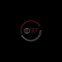 ow creativo moderno lettere logo design modello vettore