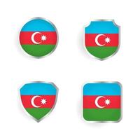 distintivo del paese dell'Azerbaigian e collezione di etichette vettore