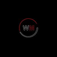 wm creativo moderno lettere logo design modello vettore