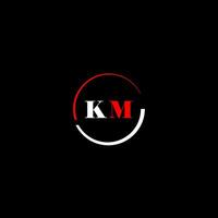 km creativo moderno lettere logo design modello vettore