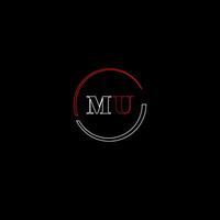 mu creativo moderno lettere logo design modello vettore