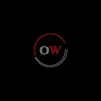 ow creativo moderno lettere logo design modello vettore