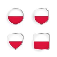 polonia paese distintivo e collezione di etichette vettore