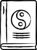 yin yang libro mano disegnato vettore illustrazione