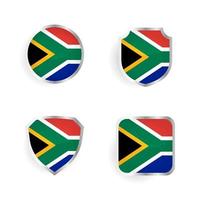 raccolta di etichette e distintivi del paese del sudafrica vettore