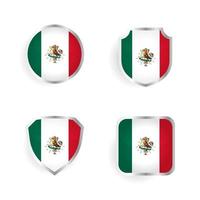 distintivo del Messico e collezione di etichette vettore