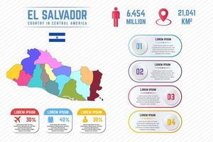 modello di infografica mappa colorata di el salvador vettore