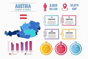 modello di infografica mappa austria colorata vettore