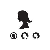 silhouette del viso di donna e design del logo per la cura della bellezza vettore