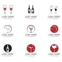 vino logo modello simbolo vettore natura
