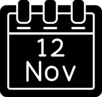 novembre 12 vettore icona