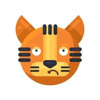 tigre espressione addolorata emoji facciale vettore
