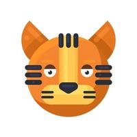 tigre pocker faccia espressione neutra emoji vector
