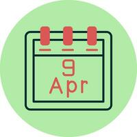 aprile 9 vettore icona