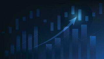 finanziario attività commerciale statistica con bar grafico e candeliere grafico mostrare azione mercato prezzo su buio blu sfondo vettore