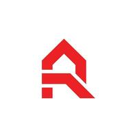 lettera r rosso casa seminterrato logo vettore