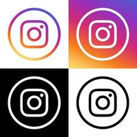 instagram logo - vettore - impostato collezione - nero silhouette forma e originale pendenza - isolato. instagram ultimo icona per ragnatela pagina, mobile App o Stampa.