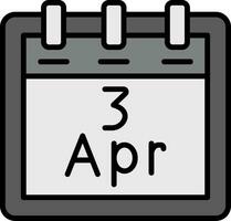 aprile 3 vettore icona