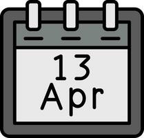 aprile 13 vettore icona