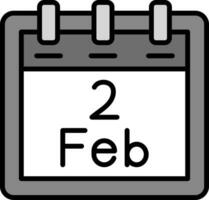 febbraio 2 vettore icona