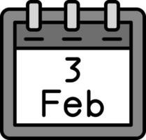 febbraio 3 vettore icona
