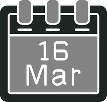 marzo 16 vettore icona
