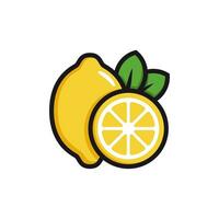 Limone logo. fresco Limone frutta su estate stagione. estate frutta. affettato vettore