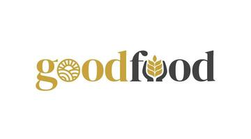 combinazione marchio di parole e iconografia per salutare cibo, biologico pasti, bene cibo logo design. semplice, moderno, classico vettore