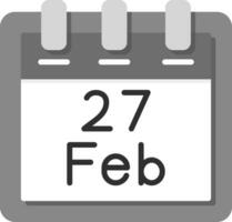 febbraio 27 vettore icona