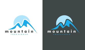 paesaggio minimalista colline cime montuose logo vettoriale design