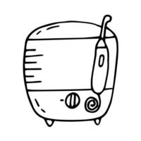 orale irrigatore. vettore illustrazione nel scarabocchio stile. acqua filo interdentale simbolo isolato su bianca sfondo