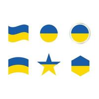 un' collezione di ucraino bandiera forma variazioni vettore