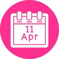 aprile 11 vettore icona