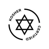 kosher certificato simbolo. internazionale simbolo di kosher cibo. confezione concetto. vettore