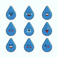 acqua far cadere emoticon icona impostare. vettore