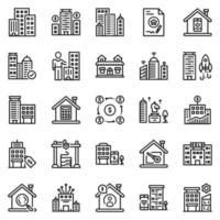 set di icone di proprietà - illustrazione vettoriale. vettore