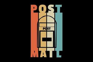 post mail silhouette design retrò vettore