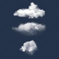 nuvole realistiche. natura cielo simboli meteo pioggia o neve nuvola vettore