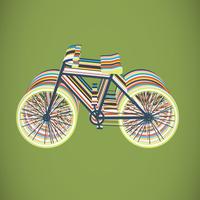 Illustrazione piana della bicicletta variopinta, vettore