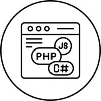codifica linguaggio vettore icona