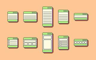 collezione di ui finestra telaio Appunti vettore