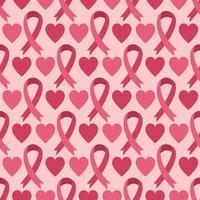 nastro rosa senza cuciture - consapevolezza e cuori del cancro al seno vettore