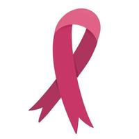 nastro rosa - emblema simbolo di consapevolezza del cancro al seno isolato su bianco vettore