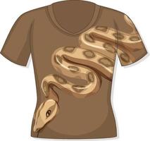 parte anteriore della t-shirt con motivo serpente vettore