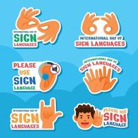 celebrando la giornata internazionale delle lingue dei segni vettore