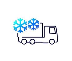 icona di camion refrigerato su bianco vettore