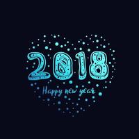 felice anno nuovo 2018 disegno vettoriale carta