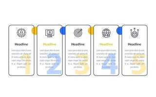 infografica di marketing digitale con icone di linea, disegno vettoriale